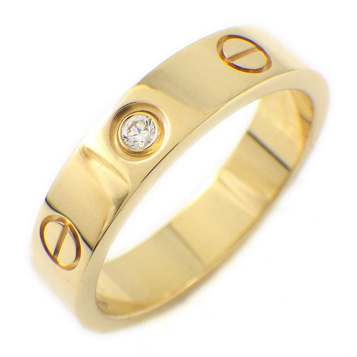 カルティエ Cartier リング ラブ スモールモデル SM B4056149 1ポイント ダイヤモンド 0.02ct K18YG 9号 / #49 【中古】