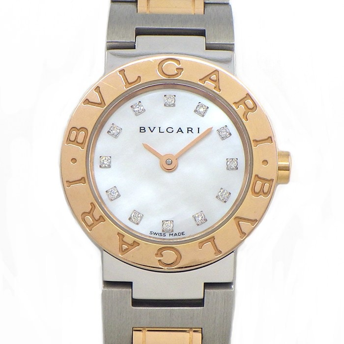ブルガリ BVLGARI 腕時計 ブルガリブルガリ BBP23SG ホワイトシェル文字盤 K18PG SS クオーツアナログ 【中古】