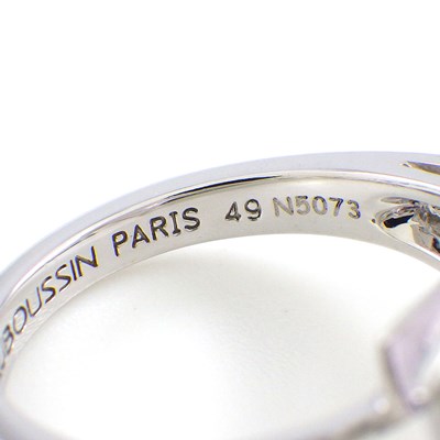 モーブッサン MAUBOUSSIN リング メクラー アトア トライアングルカット アメジスト ダイヤモンド K18WG 8.5号 / #49 【中古】