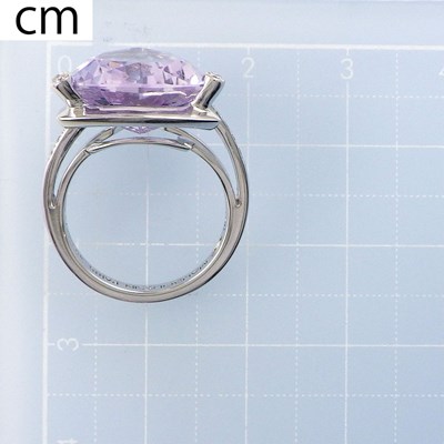 モーブッサン MAUBOUSSIN リング メクラー アトア トライアングルカット アメジスト ダイヤモンド K18WG 8.5号 / #49 【中古】