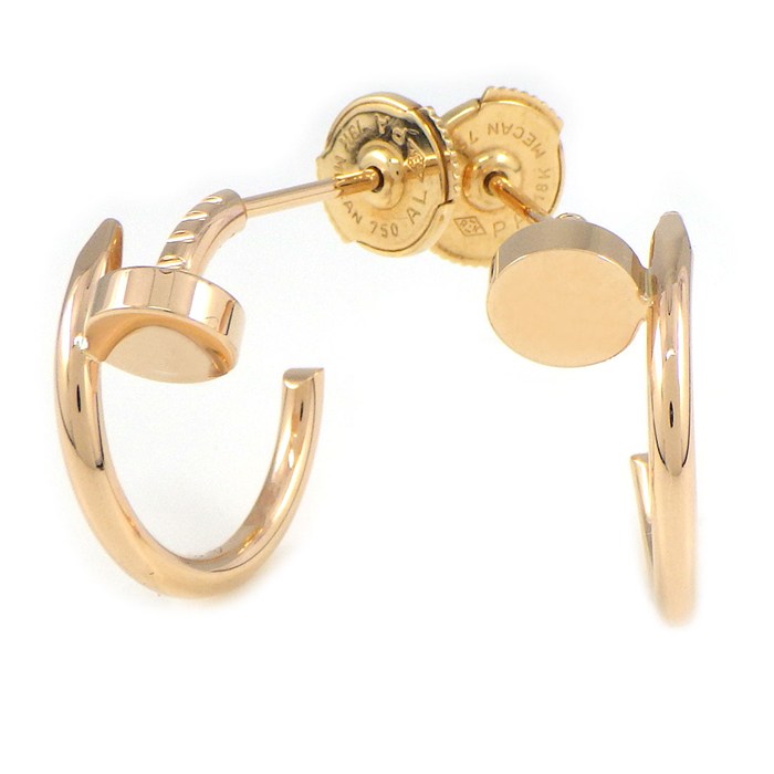 カルティエ Cartier ピアス ジュストアンクル フープ SM B8301234 釘モチーフ K18PG 【中古】
