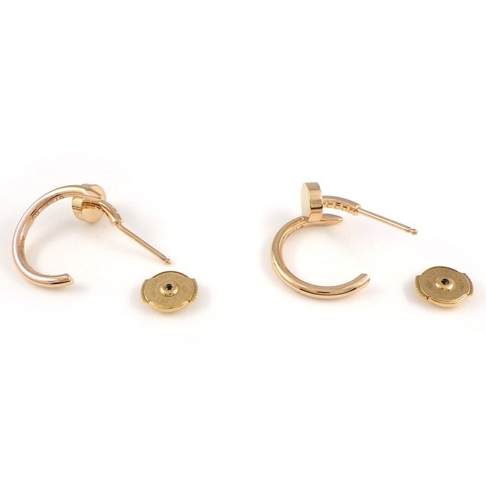 カルティエ Cartier ピアス ジュストアンクル フープ SM B8301234 釘モチーフ K18PG 【中古】