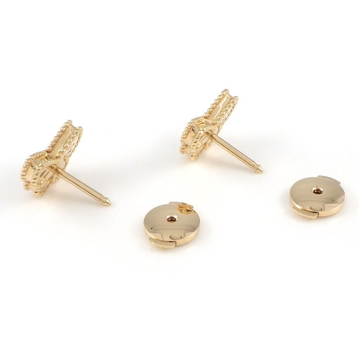 ヴァンクリーフ&アーペル Van Cleef & Arpels ピアス スウィートアルハンブラ パピヨン VCARN5JM00 ギャラ 2025年9月日付 ホワイト シェル K18YG 【箱・保付き】 【中古】