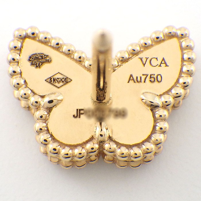 ヴァンクリーフ&アーペル Van Cleef & Arpels ピアス スウィートアルハンブラ パピヨン VCARN5JM00 ギャラ 2025年9月日付 ホワイト シェル K18YG 【箱・保付き】 【中古】