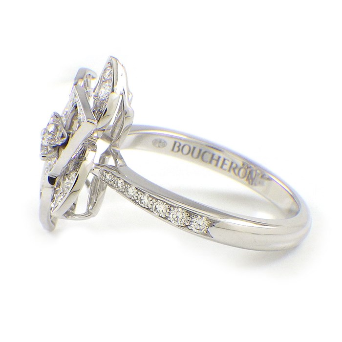 ブシュロン BOUCHERON リング パンセドゥディアマン パンジー モチーフ パヴェ ダイヤモンド K18WG 13号 / #53 【中古】