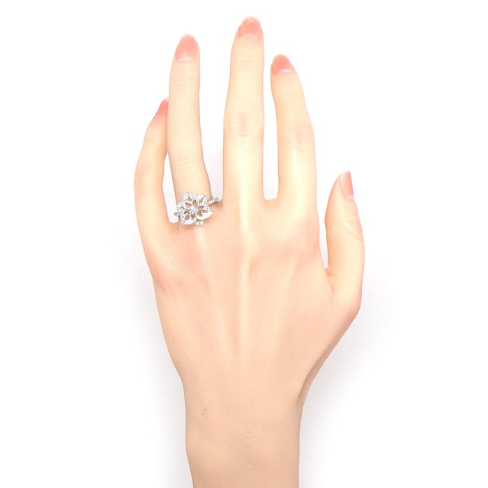 ブシュロン BOUCHERON リング パンセドゥディアマン パンジー モチーフ パヴェ ダイヤモンド K18WG 13号 / #53 【中古】