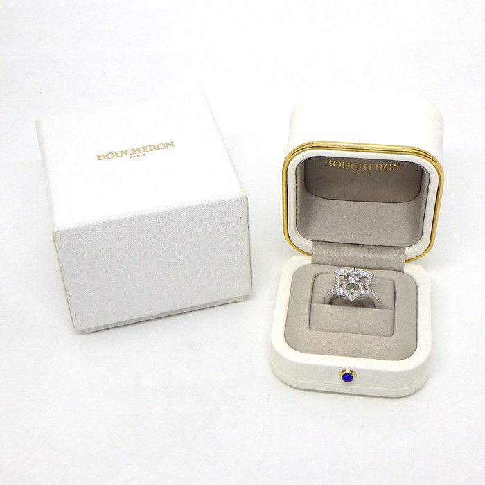 ブシュロン BOUCHERON リング パンセドゥディアマン パンジー モチーフ パヴェ ダイヤモンド K18WG 13号 / #53 【中古】