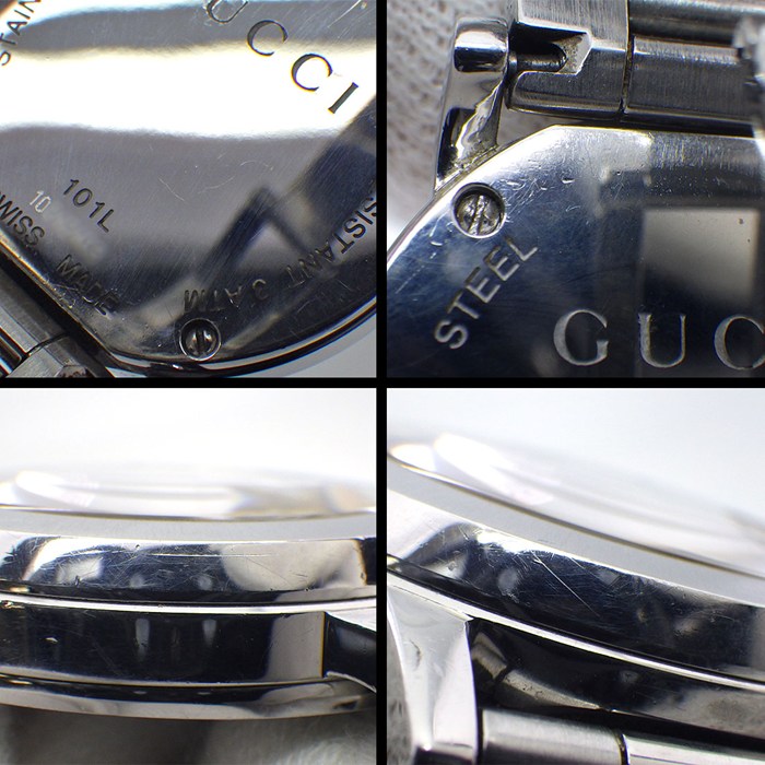 グッチ GUCCI 腕時計 Gラウンド 101L シルバー文字盤 SS クオーツアナログ 【中古】