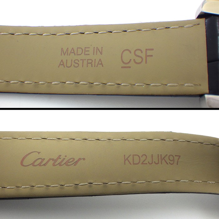 カルティエ Cartier 腕時計 タンク アメリカン MM WSTA0017 レクタンギュラー サンレイ シルバー文字盤 SS ブラック アリゲーターレザーベルト 自動巻き 【中古】