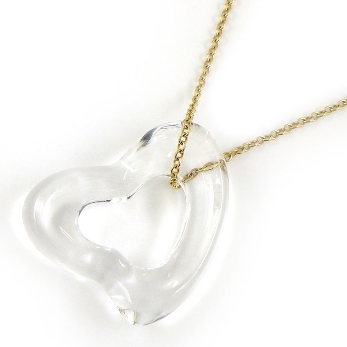 ティファニー Tiffany & Co. ネックレス オープンハート ロッククリスタル K18YG 【中古】