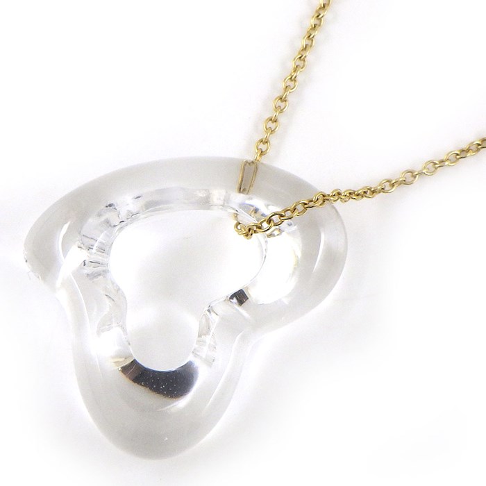 ティファニー Tiffany & Co. ネックレス オープンハート ロッククリスタル K18YG 【中古】