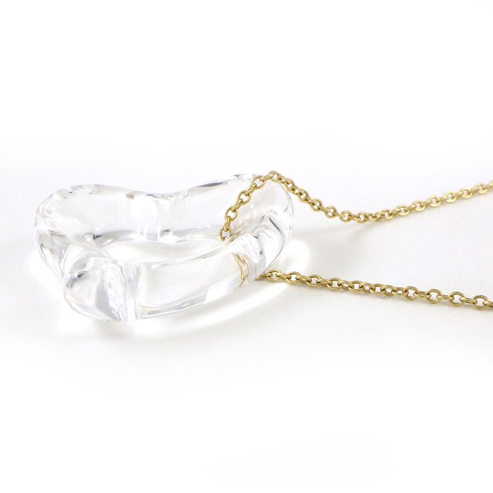 ティファニー Tiffany & Co. ネックレス オープンハート ロッククリスタル K18YG 【中古】
