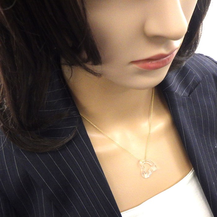 ティファニー Tiffany & Co. ネックレス オープンハート ロッククリスタル K18YG 【中古】