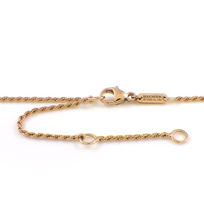 ブシュロン BOUCHERON ネックレス セルパンボエム エクストラスモール XS JPN00629 ドロップモチーフ スクリューチェーン ペアシェイプ ロードライトガーネット 1.40ct ダイヤモンド 0.03ct K18PG 【中古】
