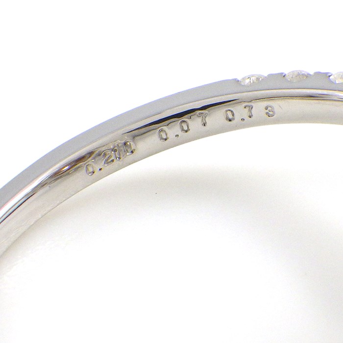 【クッションカットダイヤモンド】 リング 1ポイント クッションカット カラー ダイヤモンド 0.21ct(FDBPP/SI2) パヴェ ハーフサークル ダイヤモンド PT950 K18PG 12号 【中古】