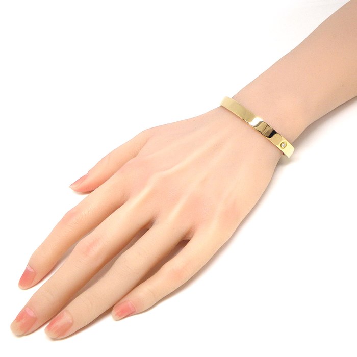 カルティエ Cartier バングル アニバーサリー 1ポイント ダイヤモンド K18YG / #16 【中古】