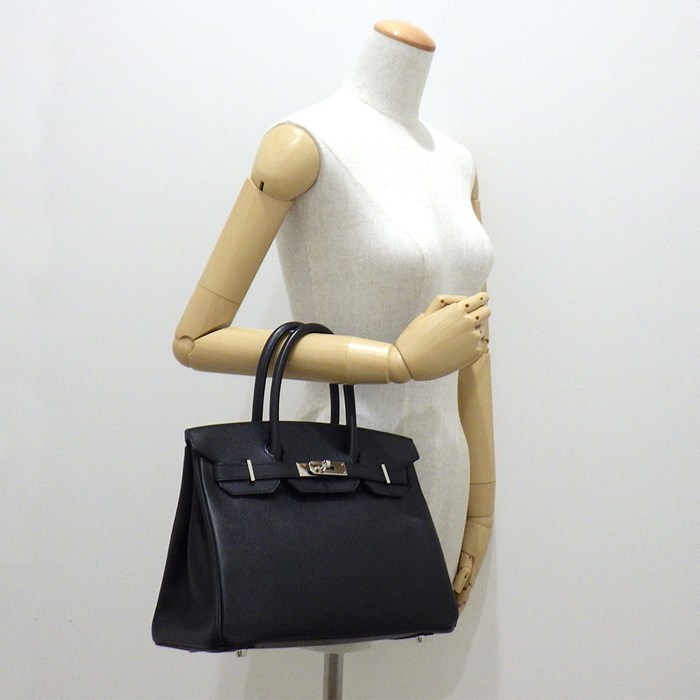 エルメス HERMES ハンドバッグ バーキン 30 Y刻印 2020年 ブラック エプソン シルバー金具 【中古】