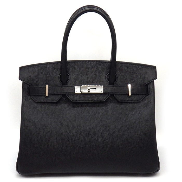 エルメス HERMES ハンドバッグ バーキン 30 Y刻印 2020年 ブラック エプソン シルバー金具 【中古】