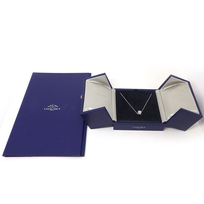ショーメ Chaumet ネックレス ビー ドゥ ショーメ スモールモデル 085158 ハニカム 12ポイント ダイヤモンド 計0.18ct K18WG 【中古】