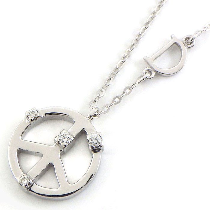 ダミアーニ DAMIANI ネックレス ミニ シンボリ ピース 4ポイント ダイヤモンド K18WG 【中古】