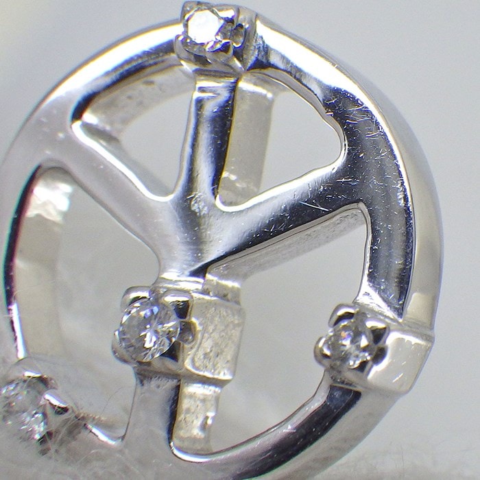 ダミアーニ DAMIANI ネックレス ミニ シンボリ ピース 4ポイント ダイヤモンド K18WG 【中古】