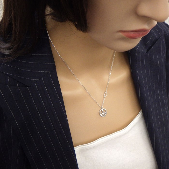 ダミアーニ DAMIANI ネックレス ミニ シンボリ ピース 4ポイント ダイヤモンド K18WG 【中古】