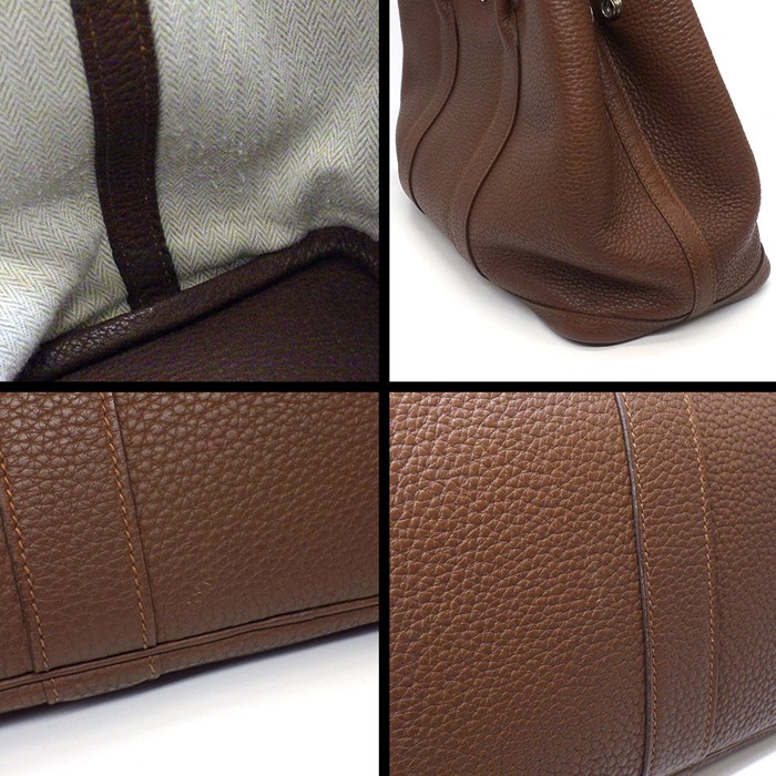 エルメス HERMES ハンドバッグ ガーデンパーティ TPM □P刻印 2012年 マロンドインディ ネゴンダ シルバー金具 【中古】