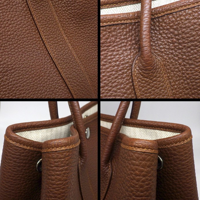 エルメス HERMES ハンドバッグ ガーデンパーティ TPM □P刻印 2012年 マロンドインディ ネゴンダ シルバー金具 【中古】