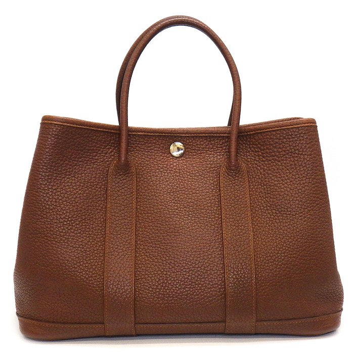 エルメス HERMES ハンドバッグ ガーデンパーティ TPM □P刻印 2012年 マロンドインディ ネゴンダ シルバー金具 【中古】