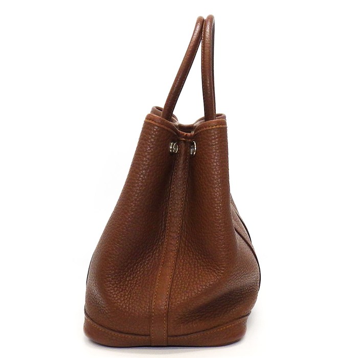 エルメス HERMES ハンドバッグ ガーデンパーティ TPM □P刻印 2012年 マロンドインディ ネゴンダ シルバー金具 【中古】