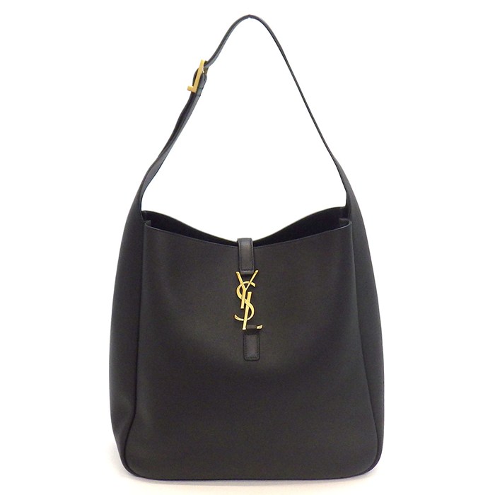 サンローラン SAINT LAURENT ショルダーバッグ LE 5 A ソフト ラージ 753837AAAUQ1000 ブラック グレインレザー (牛革) ゴールド金具 【中古】