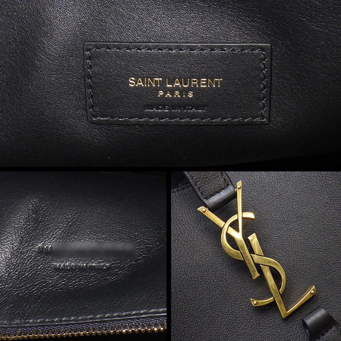 サンローラン SAINT LAURENT ショルダーバッグ LE 5 A ソフト ラージ 753837AAAUQ1000 ブラック グレインレザー (牛革) ゴールド金具 【中古】