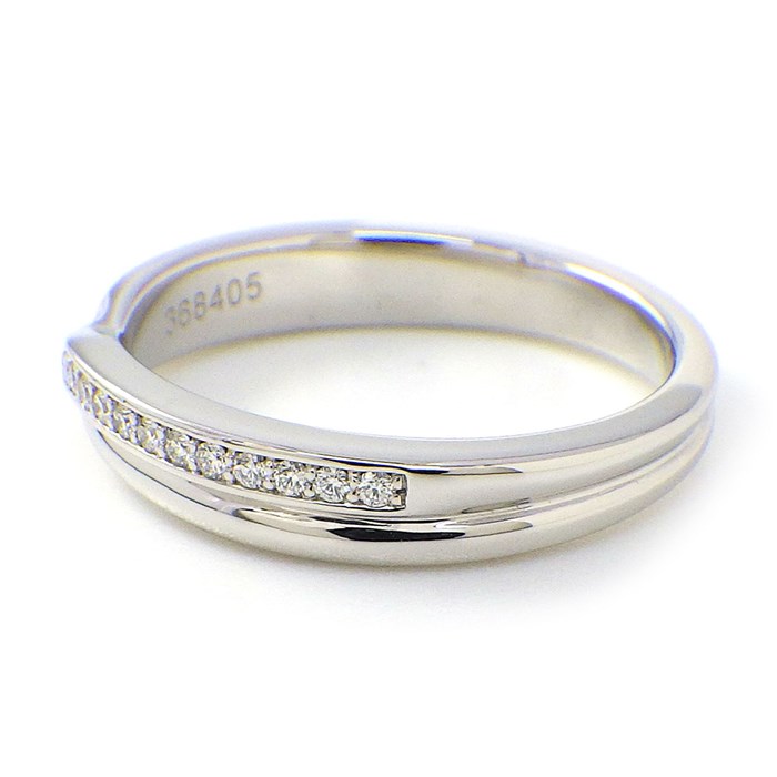 ハリーウィンストン HARRY WINSTON リング トリスト シングル ワンロウ バンド ハーフ エタニティ サークル ダイヤモンド PT950 9号 【中古】