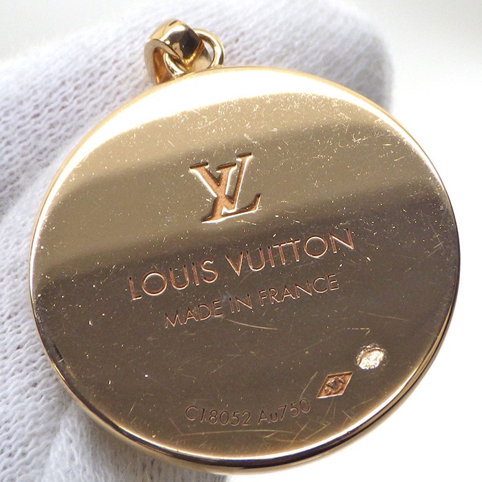 ルイ・ヴィトン LOUIS VUITTON ロングネックレス メダリオン ブロッサム XL Q93656 モノグラム フラワー 1ポイント ダイヤモンド 0.03ct ホワイト シェル K18PG 【箱・保付き】 【中古】