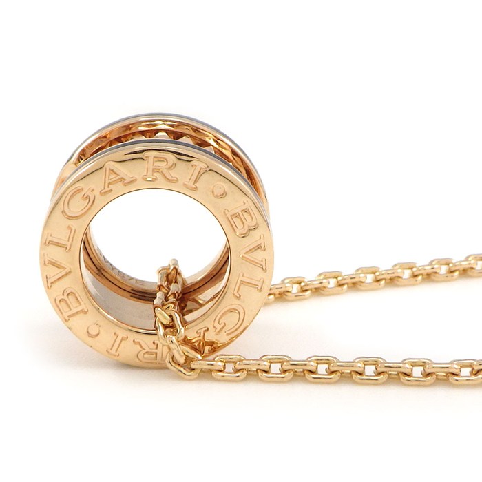  ブルガリ BVLGARI ネックレス B-zero1 ビーゼロワン ロック 358350 スタッズ K18PG ブラック セラミック 【中古】