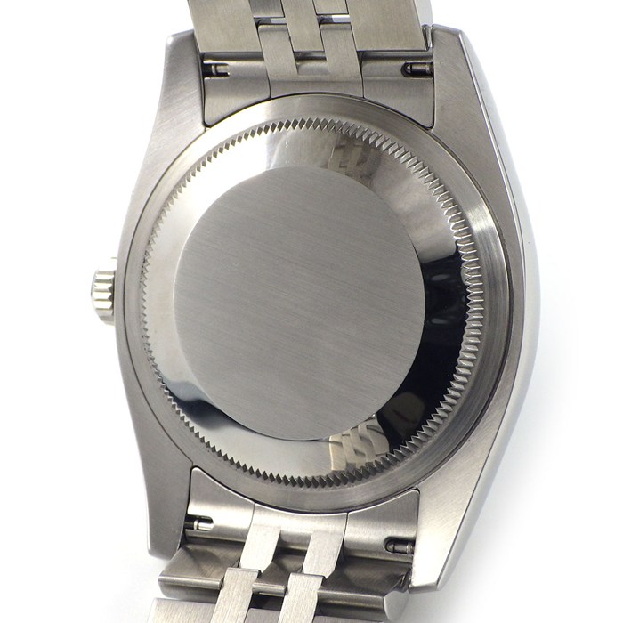 ロレックス Rolex 腕時計 デイトジャスト 116200 ブラック文字盤 ローマンインデックス ルーレット刻印 ランダムシリアル 赤黒 デイト SS 自動巻き 【箱・保付き】 【中古】