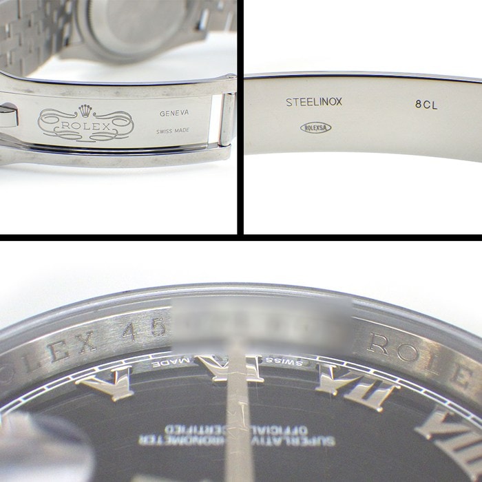 ロレックス Rolex 腕時計 デイトジャスト 116200 ブラック文字盤 ローマンインデックス ルーレット刻印 ランダムシリアル 赤黒 デイト SS 自動巻き 【箱・保付き】 【中古】