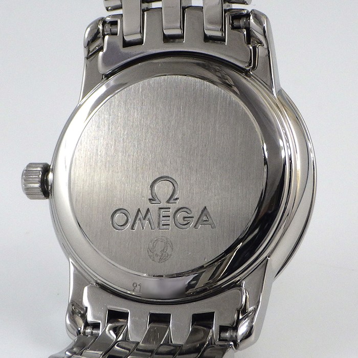 オメガ OMEGA 腕時計 デ・ヴィル プレステージ 4575.75.00 ダイヤベゼル 16ポイント ダイヤインデックス ホワイトシェル文字盤 SS クオーツアナログ 【中古】