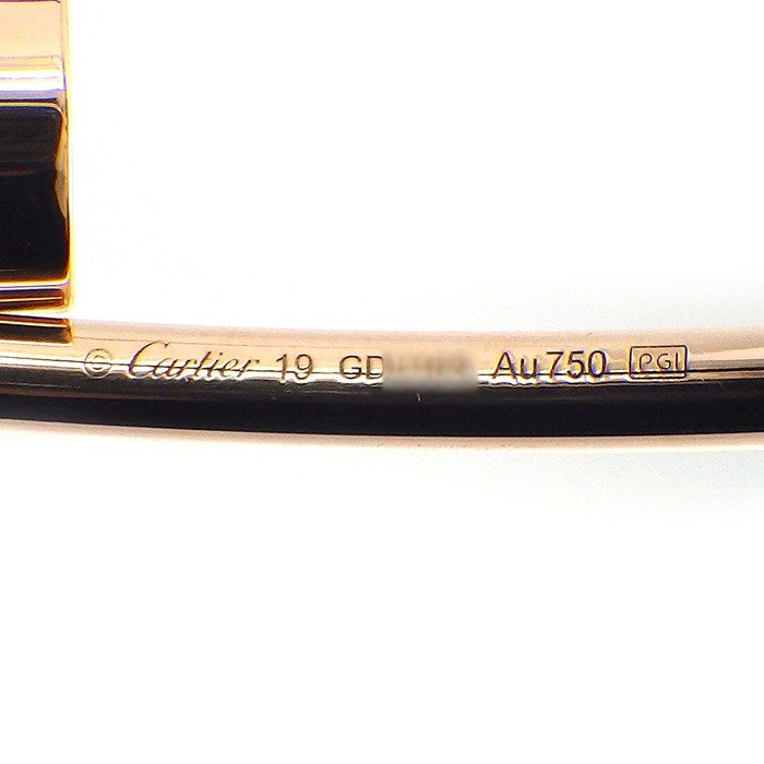 カルティエ Cartier バングル ジュストアンクル SM B6062519 釘モチーフ K18PG / #19 【中古】