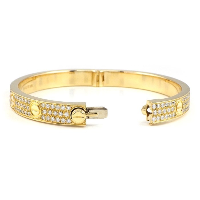カルティエ Cartier ブレスレット ラブ クラシック N6726917 パヴェ 165ポイント ダイヤモンド 計3.07ct K18YG / #16 【中古】