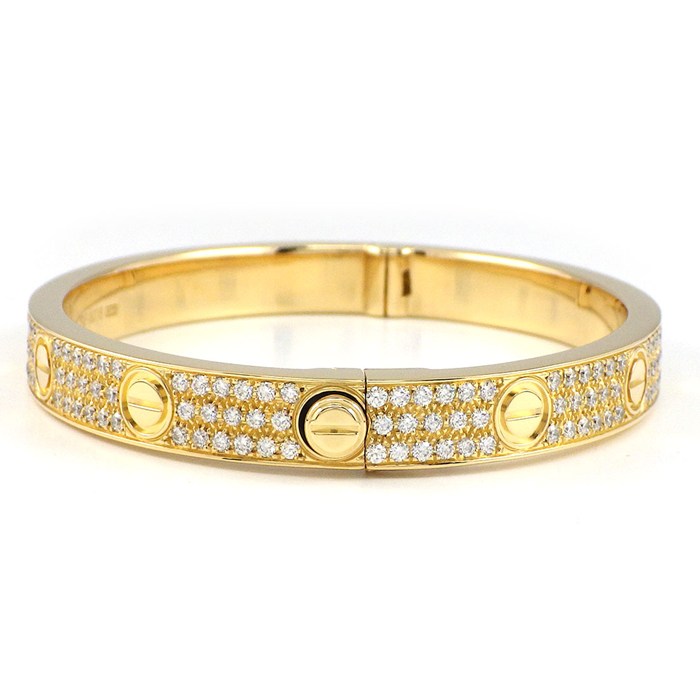 カルティエ Cartier ブレスレット ラブ クラシック N6726917 パヴェ 165ポイント ダイヤモンド 計3.07ct K18YG / #16 【中古】