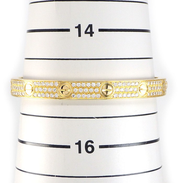 カルティエ Cartier ブレスレット ラブ クラシック N6726917 パヴェ 165ポイント ダイヤモンド 計3.07ct K18YG / #16 【中古】