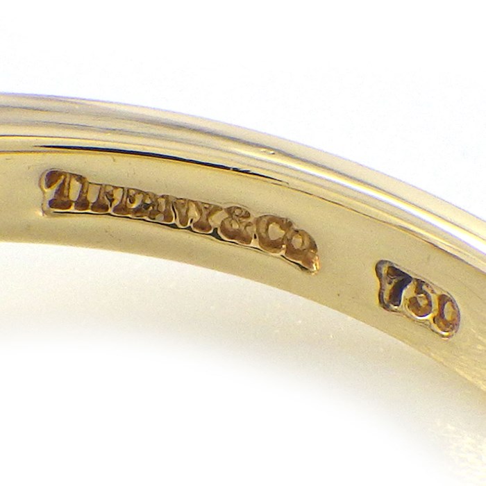 ティファニー Tiffany & Co. リング フローラ フラワー サファイア ハーフ エタニティ ダイヤモンド K18YG 9号 【中古】