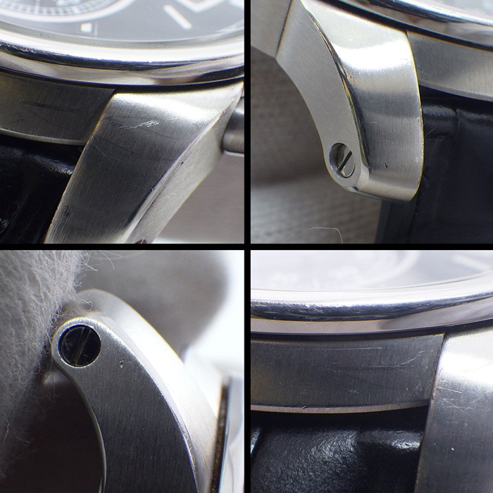 カルティエ Cartier 腕時計 カリブル LM W7100014 ローマンインデックス デイト 夜光針/インデックス スモールセコンド 裏スケ ブラック 文字盤 レザーベルト SS 自動巻き