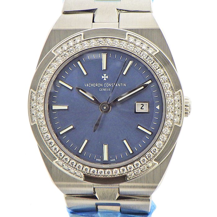 【ヴァシュロン・コンスタンタン VACHERON CONSTANTIN】腕時計 オーヴァーシーズ 1205V/100A-B590 78ポイント ダイヤベゼル ブルー文字盤 カレンダー SS クオーツアナログ 【箱・保付き】 