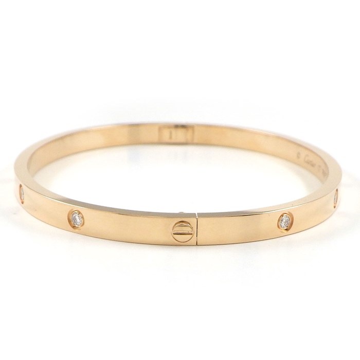 カルティエ Cartier ブレスレット ラブ SM B6047917 10ポイント ダイヤモンド 計0.21ct K18PG / #17 【箱・保付き】 【中古】