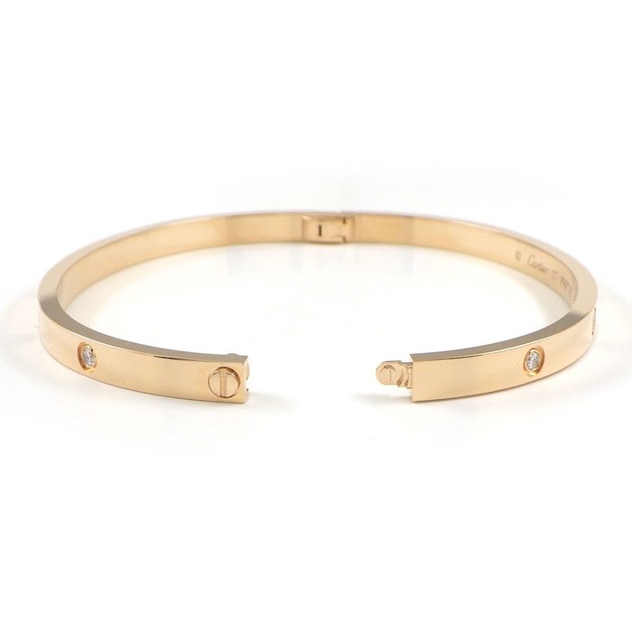 カルティエ Cartier ブレスレット ラブ SM B6047917 10ポイント ダイヤモンド 計0.21ct K18PG / #17 【箱・保付き】 【中古】