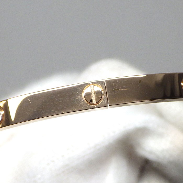 カルティエ Cartier ブレスレット ラブ SM B6047917 10ポイント ダイヤモンド 計0.21ct K18PG / #17 【箱・保付き】 【中古】