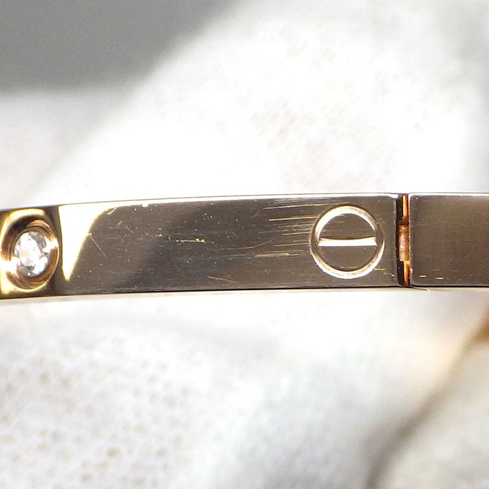 カルティエ Cartier ブレスレット ラブ SM B6047917 10ポイント ダイヤモンド 計0.21ct K18PG / #17 【箱・保付き】 【中古】
