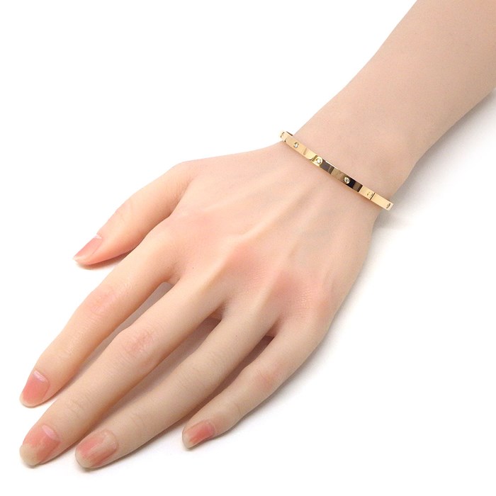 カルティエ Cartier ブレスレット ラブ SM B6047917 10ポイント ダイヤモンド 計0.21ct K18PG / #17 【箱・保付き】 【中古】